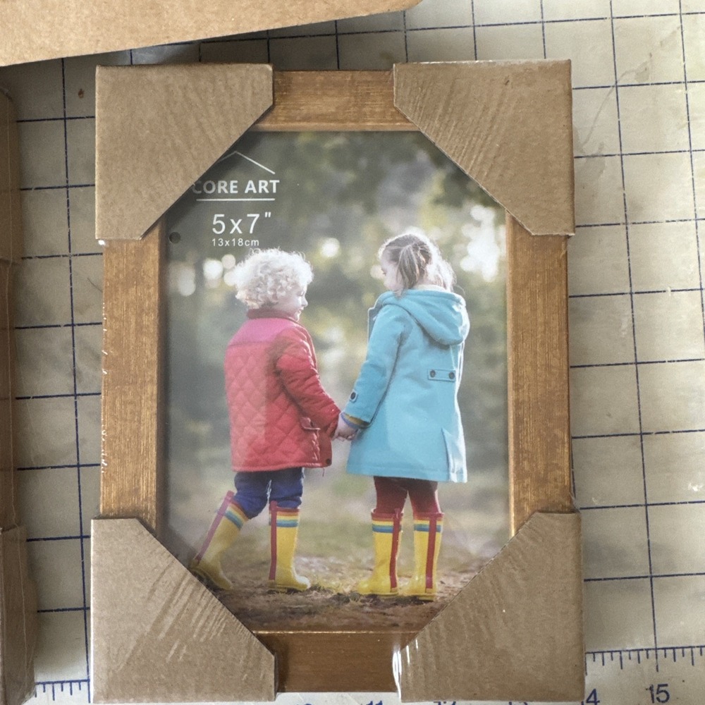 5x7 Picture Frames Set 2 Pack  Gold Trim Core Art  NEW Photos Decoration Sealed